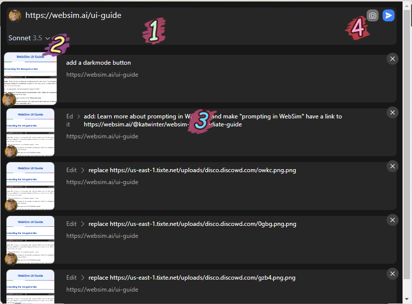 websim - UI Guide
