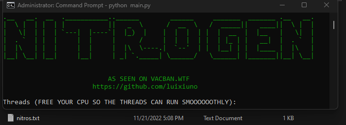 GitHub - luixiuno/Nitrogen: The world's fastest python discord nitro ...